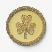 Lucky Irish Shamrock Gold Coin Papieren Bordje (Voorkant)