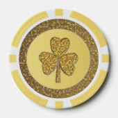 Lucky Irish Shamrock Gold Coin Poker Chips (Voorkant)