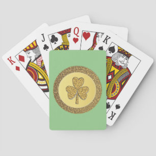 Lucky Irish Shamrock Gold Coin Pokerkaarten