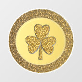 Lucky Irish Shamrock Gold Coin Raamsticker (Vel)