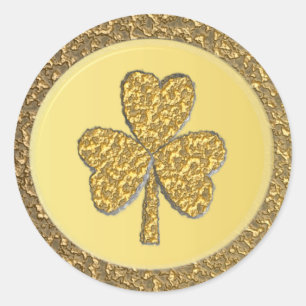 Lucky Irish Shamrock Gold Coin Ronde Sticker