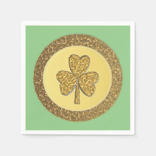 Lucky Irish Shamrock Gold Coin Servet (Voorkant)