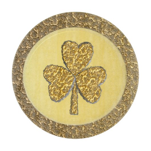 Lucky Irish Shamrock Gold Coin Snijplank (Voorkant)