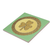 Lucky Irish Shamrock Gold Coin Tegeltje (Zijkant)