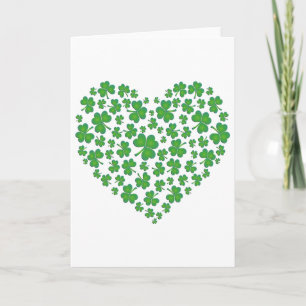 Lucky Irish Shamrock Heart Kaart