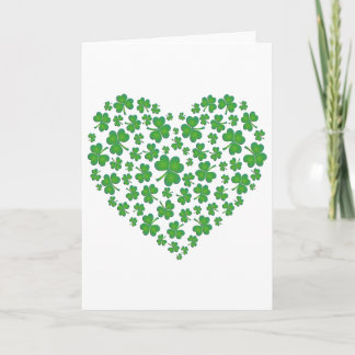 Lucky Irish Shamrock Heart Kaart