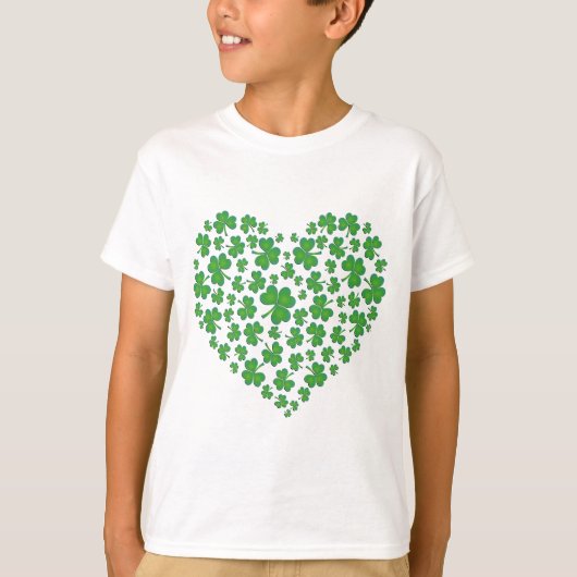 Lucky Irish Shamrock Heart T-shirt (Voorkant)