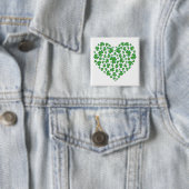 Lucky Irish Shamrock Heart Vierkante Button 5,1 Cm (In situ)