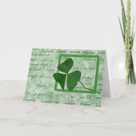 Lucky Irish Shamrock Kaart (Voorkant)