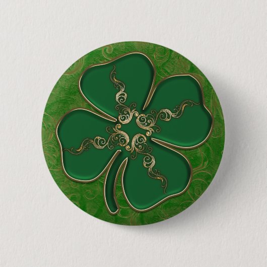 Lucky Irish Shamrock Pin Buttonnen Ronde Button 5,7 Cm (Voorkant)