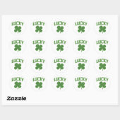 Lucky Irish Shamrock Ronde Sticker (Vel)
