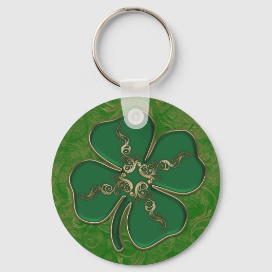 Lucky Irish Shamrock Sleutelhanger (Voorkant)