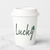 Lucky Irish Shamrock St Patricks Day Papieren Bekers (Achterkant)