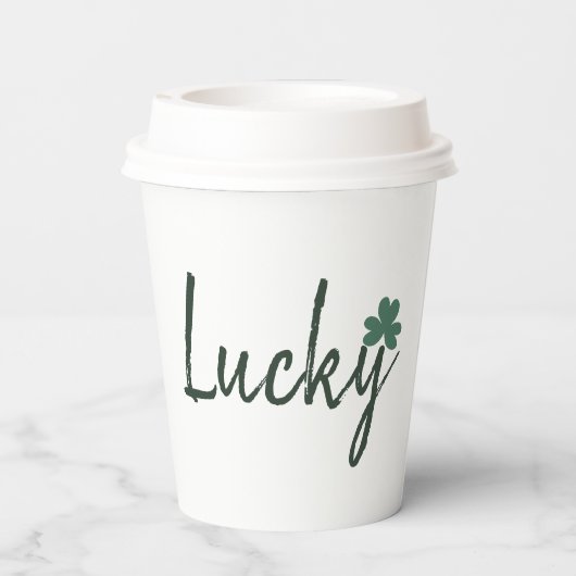 Lucky Irish Shamrock St Patricks Day Papieren Bekers (Achterkant)