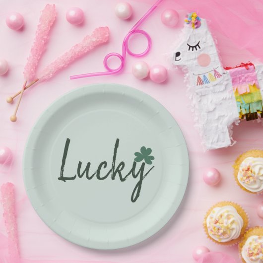 Lucky Irish Shamrock St Patricks Day Papieren Bordje (Feest)