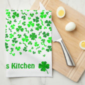 Lucky Irish Shamrocks Clover Personalized Theedoek (Quarter Fold)