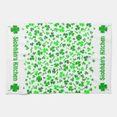 Lucky Irish Shamrocks Clover Personalized Theedoek (Horizontaal)
