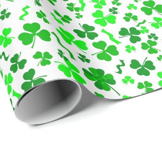 Lucky Irish Shamrocks Confetti Pattern Cadeaupapier (Rol Hoek)