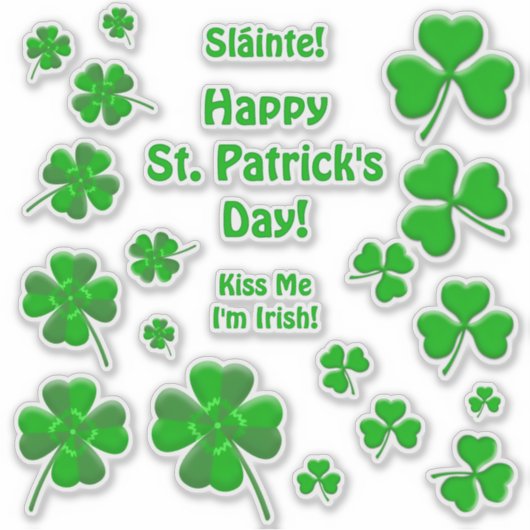 Lucky Irish Shamrocks Personalized Sticker (Voorkant)