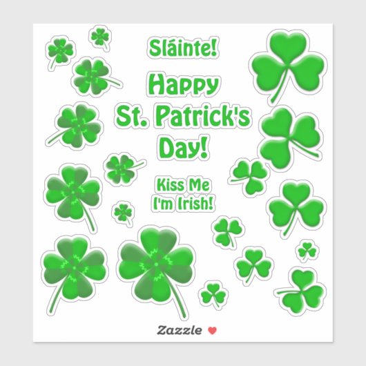 Lucky Irish Shamrocks Personalized Sticker (Vel)