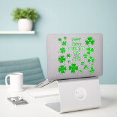 Lucky Irish Shamrocks Personalized Sticker (Laptop op bureau)