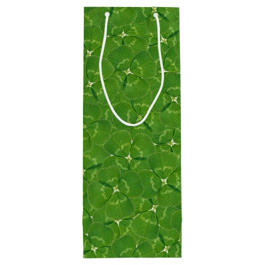 Lucky Irish Shamrocks Wijn Cadeautas (Achterkant)