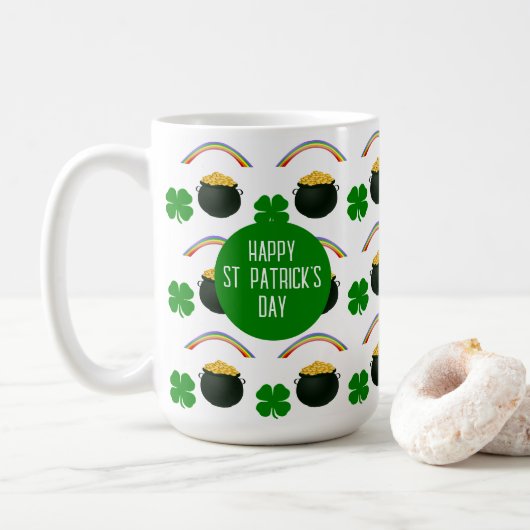 Lucky Irish St Patrick's Day Coffee Mok (Met donut)