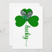 Lucky Irish St Patrick's Day Flower Kaart (Voorkant / Achterkant)
