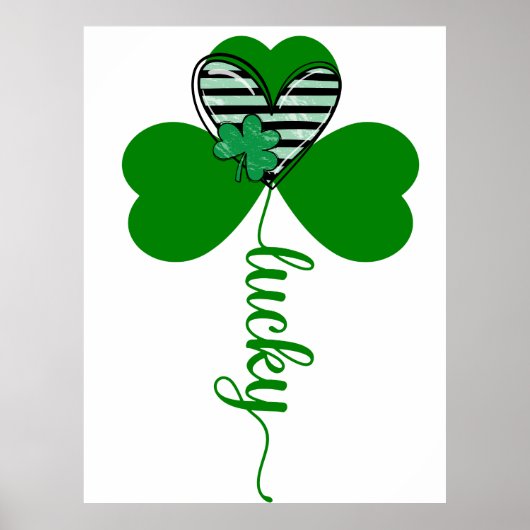 Lucky Irish St Patrick's Day Flower Poster (Voorkant)