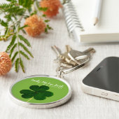 Lucky Irish St. Patrick's Day Green Shamrock Sleutelhanger (Zijkant)