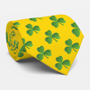 Lucky Irish Three Leaf Shamrock Gold Color Stropdas