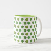 Lucky Jade Tree Green lekt op wit Tweekleurige Koffiemok (Voorkant rechts)
