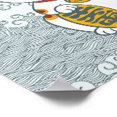 Lucky Japans Calico Cat | Maneki Neko Left Paw Poster (Hoek)