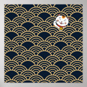 Lucky Japans Calico Cat | Maneki Neko Poster (Voorkant)