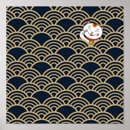 Lucky Japans Calico Cat | Maneki Neko Poster