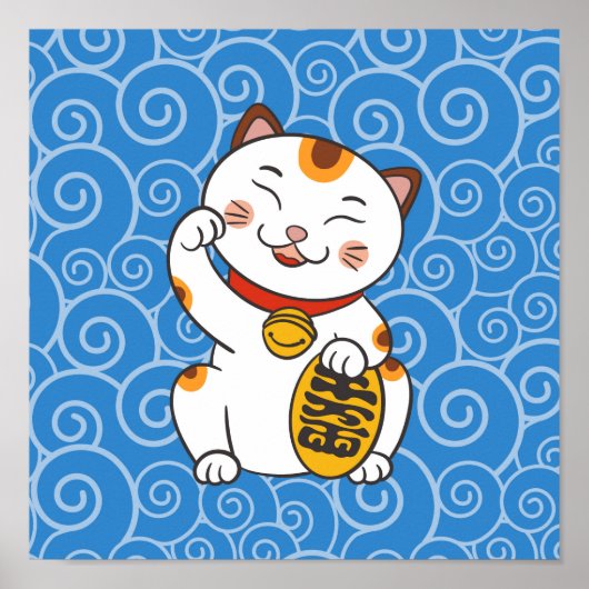 Lucky Japans Calico Cat | Maneki Neko Poster (Voorkant)