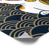 Lucky Japans Calico Cat | Maneki Neko Poster (Hoek)