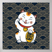 Lucky Japans Calico Cat | Maneki Neko Poster (Voorkant)