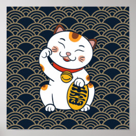 Lucky Japans Calico Cat | Maneki Neko Poster