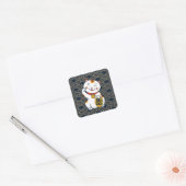 Lucky Japans Calico Cat | Maneki Neko Square Sti Vierkante Sticker (Envelop)
