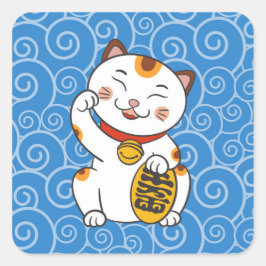Lucky Japans Calico Cat | Maneki Neko Vierkante Sticker