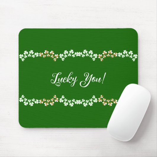 Lucky Je Groene Shamrocks Saint Patrick's Day Muismat (Met muis)