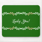 Lucky Je Groene Shamrocks Saint Patrick's Day Muismat (Voorkant)