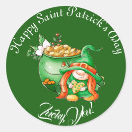 Lucky je krijgt Saint Patrick's Day Pot of Gold Ronde Sticker