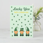 Lucky je laat feestvieren Gnomen Kaart (Staand voorkant)