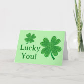 Lucky je St Patrick's Day Birthday 4 Leaf Clover Kaart (Voorkant)