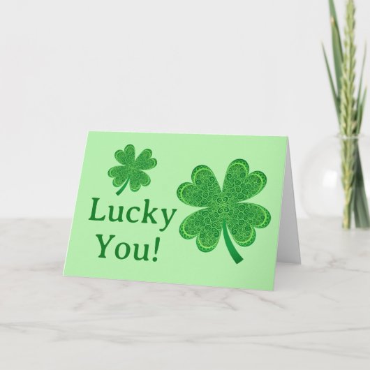 Lucky je St Patrick's Day Birthday 4 Leaf Clover Kaart (Voorkant)