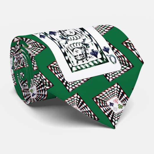 Lucky Kaart ~ Queen of Spades Stropdas (Opgerold)