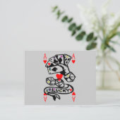 Lucky-kaarten in zwart-wit en rood briefkaart (Staand voorkant)