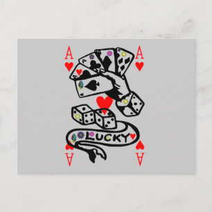 Lucky-kaarten in zwart-wit en rood briefkaart